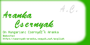 aranka csernyak business card